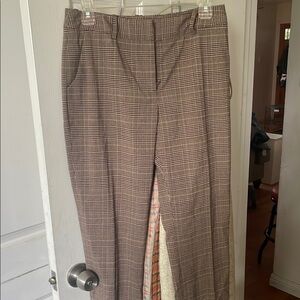 Brand Straight Leg Plaid Pants